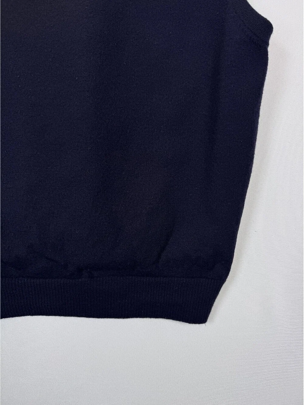 J.Crew Sweater Vest Men’s L Navy 100% Merino Wool V-Neck Classic Preppy